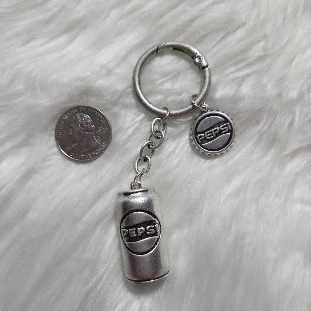 Pepsi Soda Can/Bottle Cap Metal Keychain